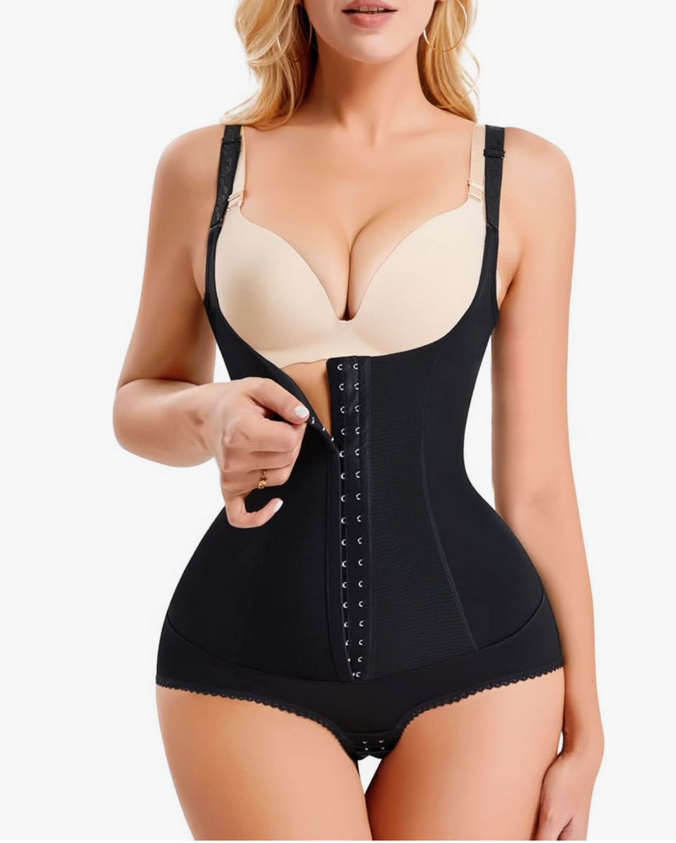 corset shapewear for dress Tiffany Waist Trainer Tummy Control Bodysuit – Snatch Bans YGroup_ivano The Little White Dress length center front zipper Color:White/ Denim