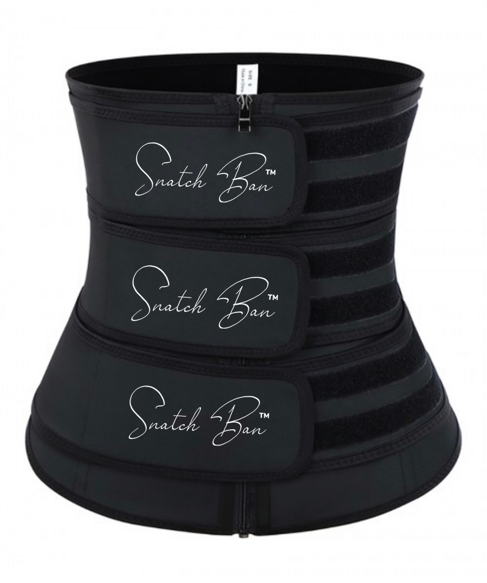 LATEX BEST QUALITY Black Triple Belt Latex Waist Trainer Big Size Hig Snatch Bans