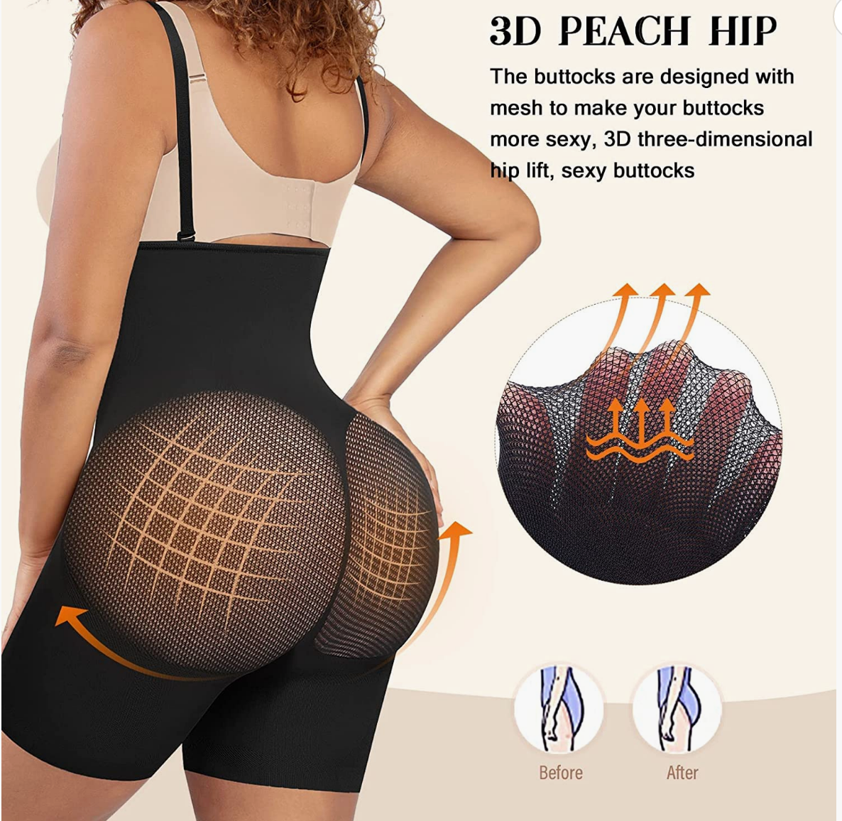 No Compression on butt and Hips NEW DESIGN- WITH SNATCH BAN - Snatch Bans