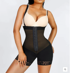 Firm Sexy Lace Firm Compression Latex Buttocks Lifting Shapewear - Snatch Bans