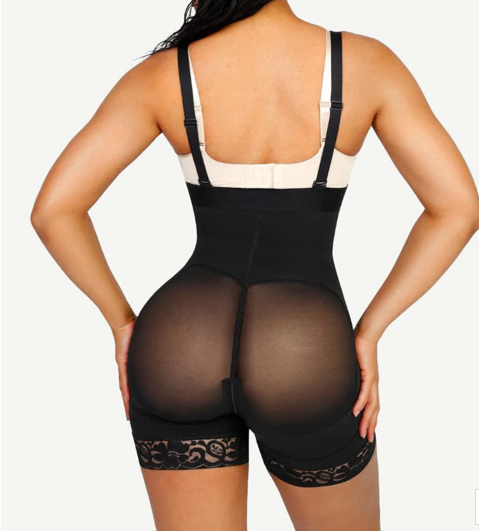 Firm Sexy Lace Firm Compression Latex Buttocks Lifting Shapewear - Snatch Bans
