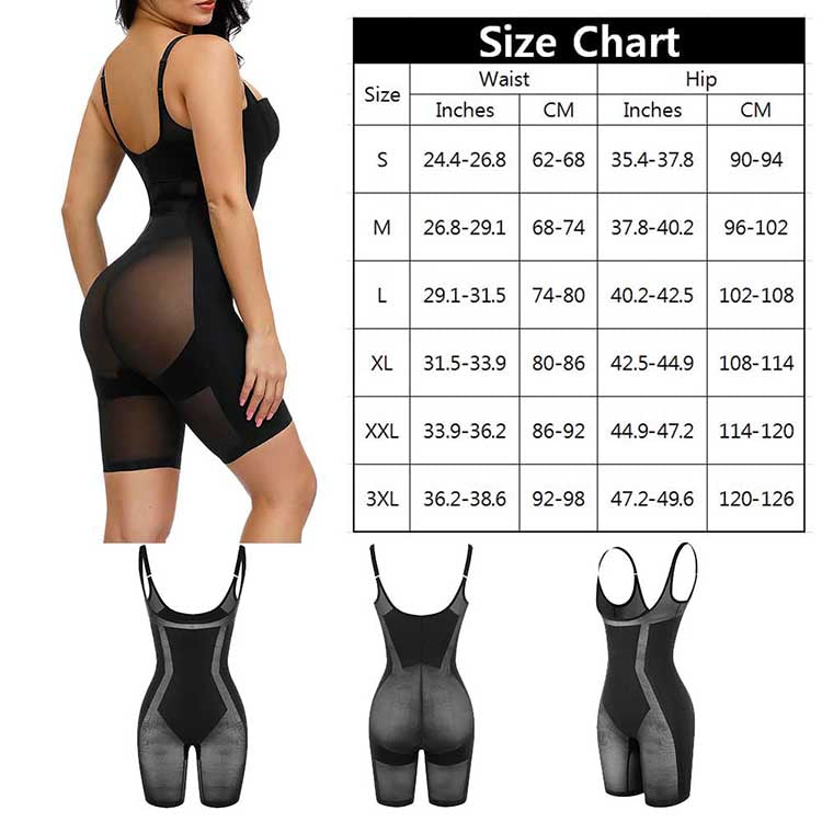 Black Sheer Mesh Large Size Butt Lift Shapewear Pants Cellulite Reducing - Snatch Bans