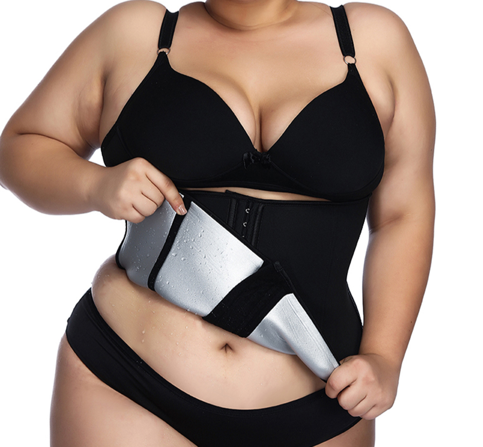 Stretchy Black Neoprene Plus Waist Shaper 9 Steel Bones Ultra Cheap - Snatch Bans