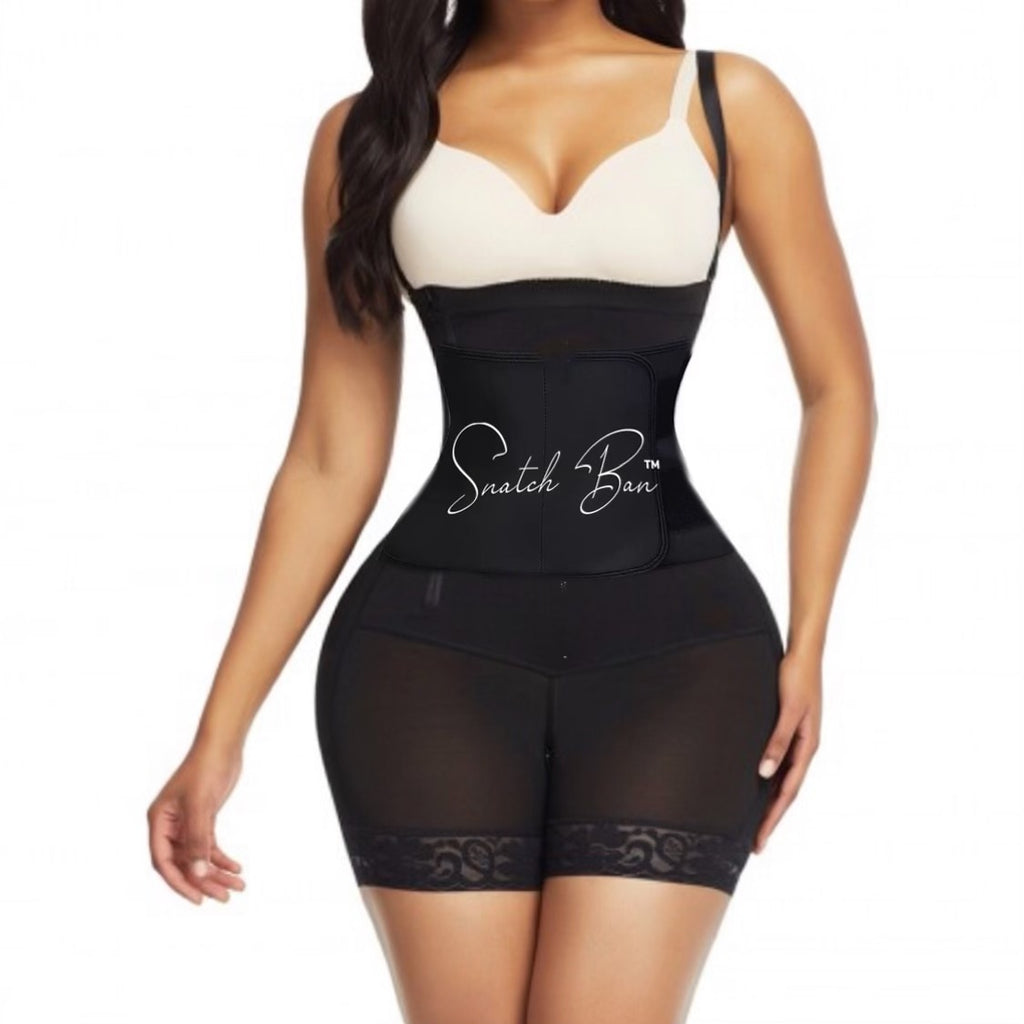 Bandage Black Detachable Straps Side Zip Body Shaper Ultra Cheap  (Extreme Snatch) 27 - Snatch Bans