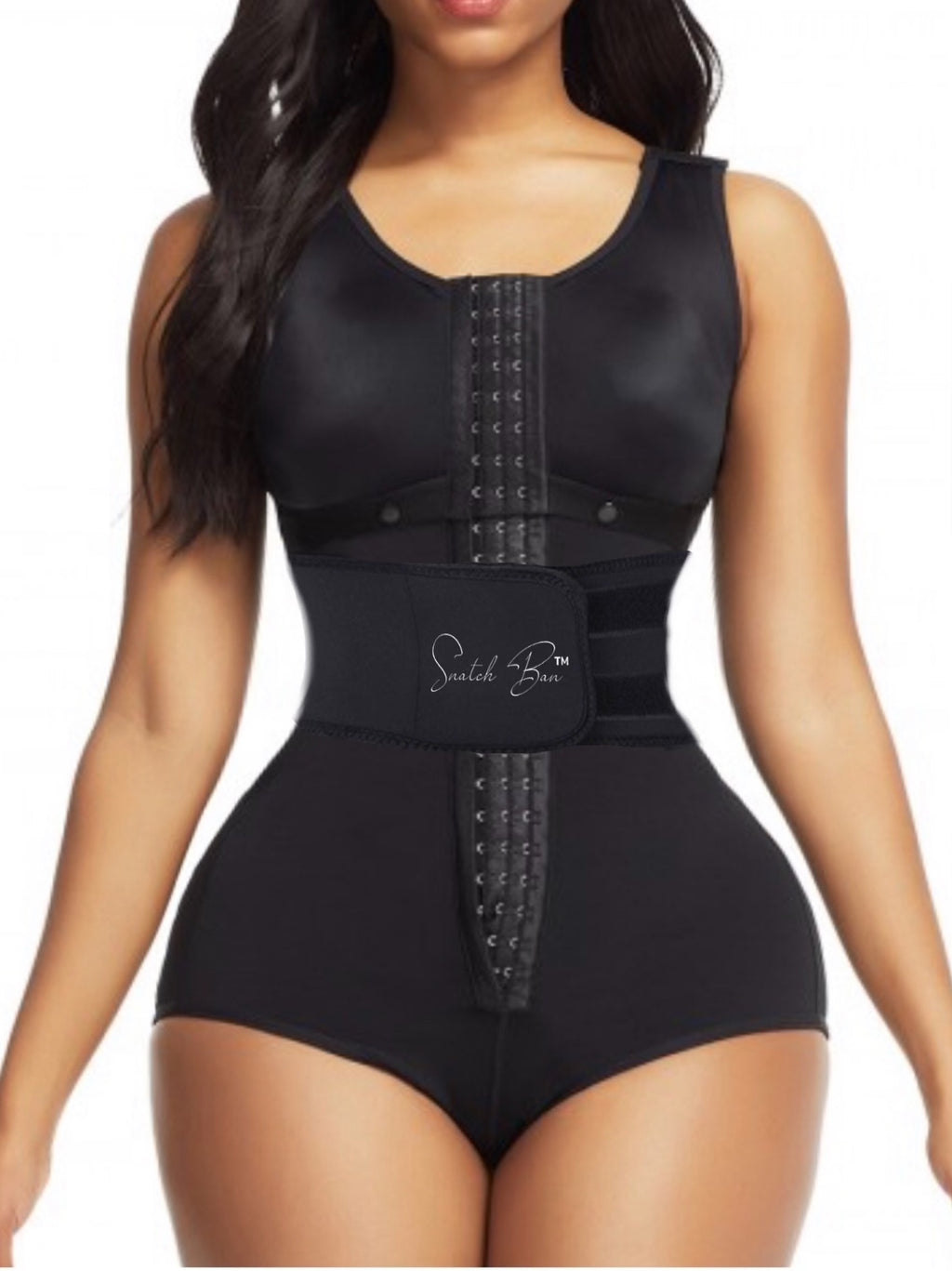 Curvy Black High Waist Body Shaper Shoulder Hooks Superior Quality With Ban 20028 - Snatch Bans