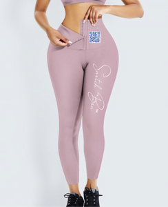 Pink High Waist Pant Shaper Full Length For Fitness - Snatch Bans