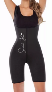 Tummy Trimmer Large Mid Thigh Bodysuit Shaper Open Bust Fitted Curve - Snatch Bans
