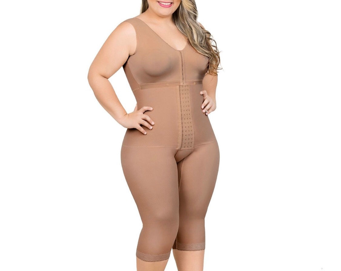 Colombian Postpartum Full Body Body Shaper for Women | Knee Length & Bra STAGE 1 CAT1 - Snatch Bans