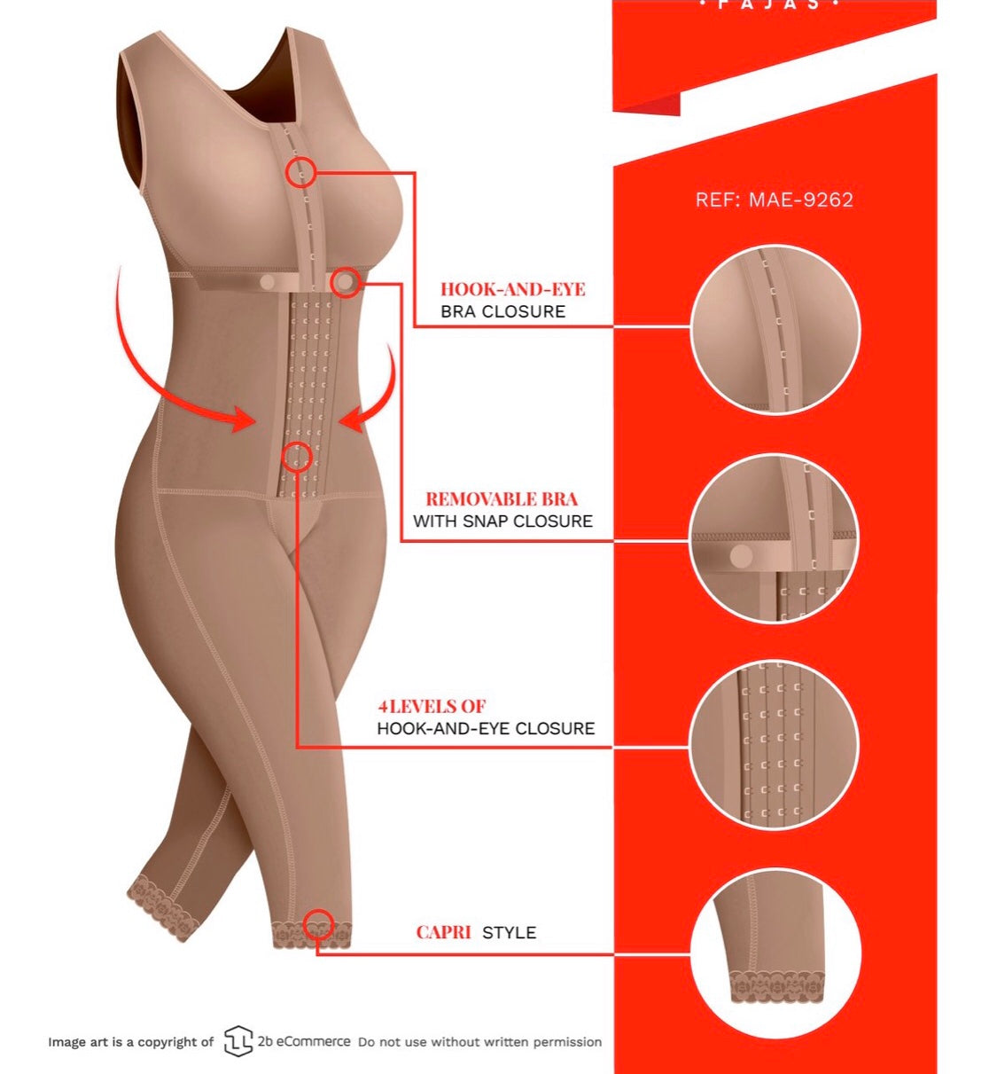 Colombian Postpartum Full Body Body Shaper for Women | Knee Length & Bra STAGE 1 CAT1 - Snatch Bans