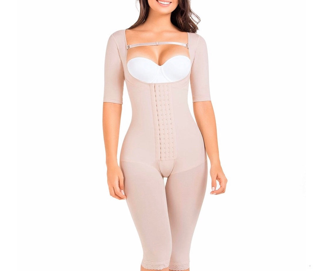 Long Sleeve Postoperative Shapewear With Over Bust Strap