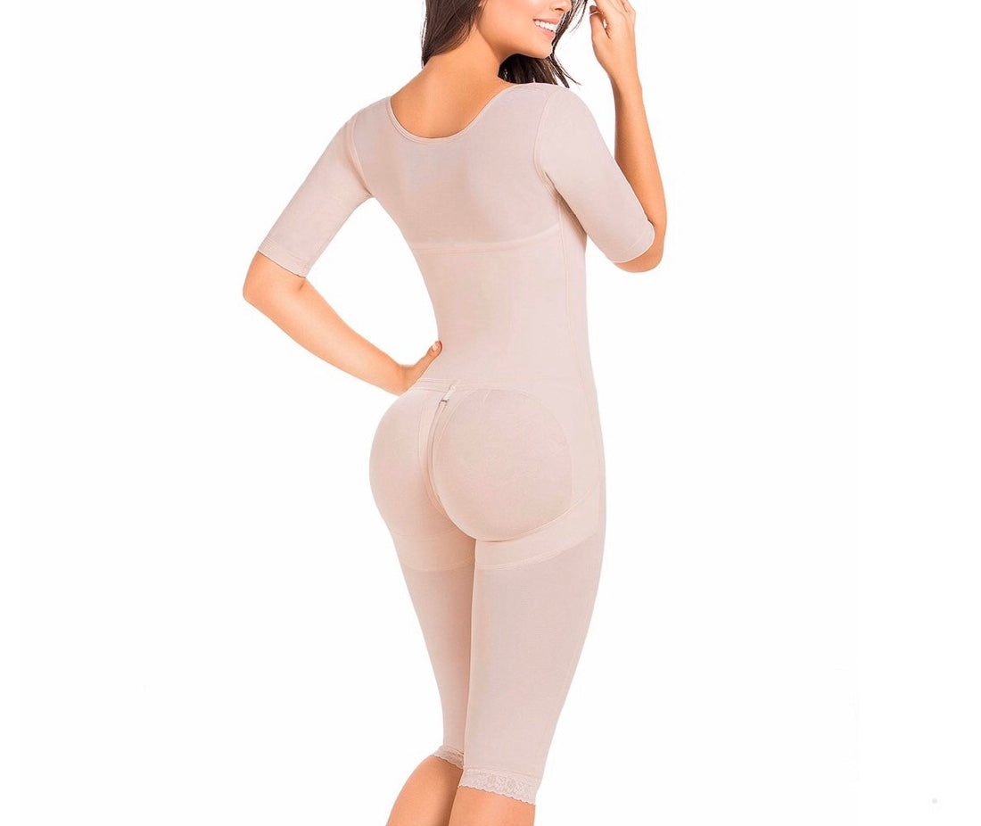 Long Sleeve Postoperative Shapewear With Over Bust Strap