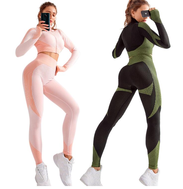 Latest Fashion Sexy Women Workout Clothing Sports Yoga Fitness Bra Pants Leggings Gym Wear Set - Snatch Bans