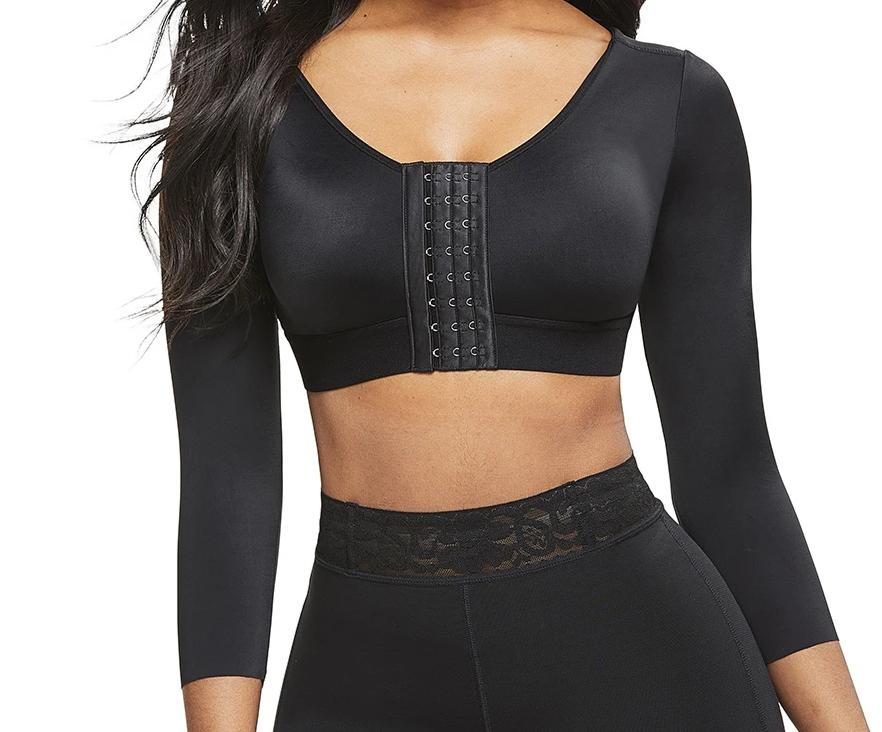 Contouring Sensation Black Crop Shapewear 3-Row Hooks Plus Size Tight Fitting - Snatch Bans