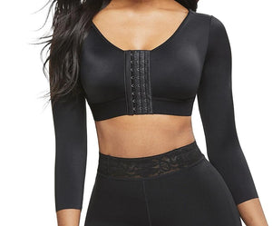 Contouring Sensation Black Crop Shapewear 3-Row Hooks Plus Size Tight Fitting - Snatch Bans