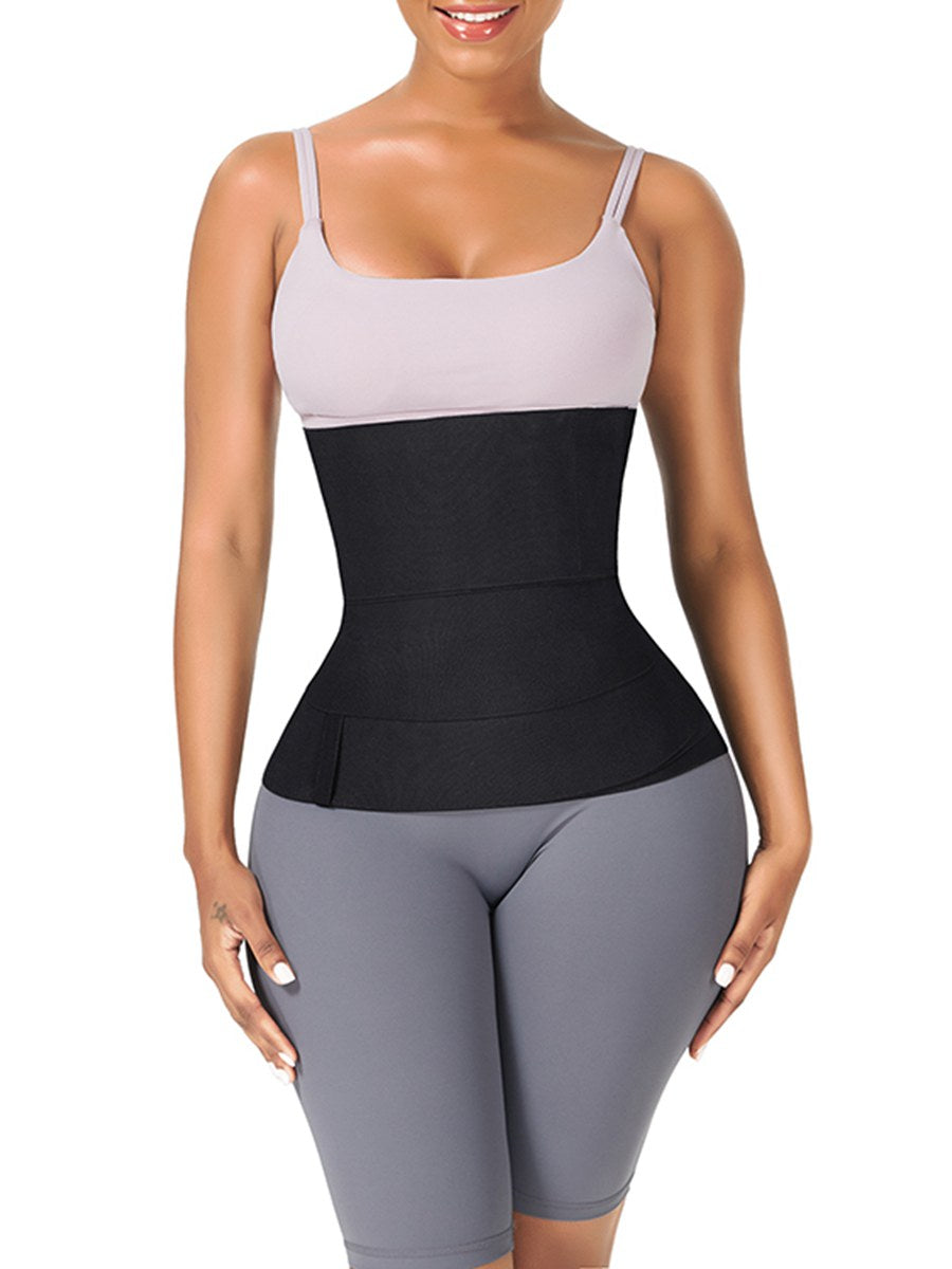 Waist Trimmer Belt Fat Burning Sauna Waist Trainer Black- One Size Fit All - Snatch Bans