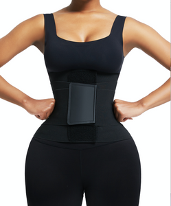 SAMMIE 21 Black Neoprene Waist Trainer 5 Plastic Bones Sticker Slimming Tummy - Snatch Bans