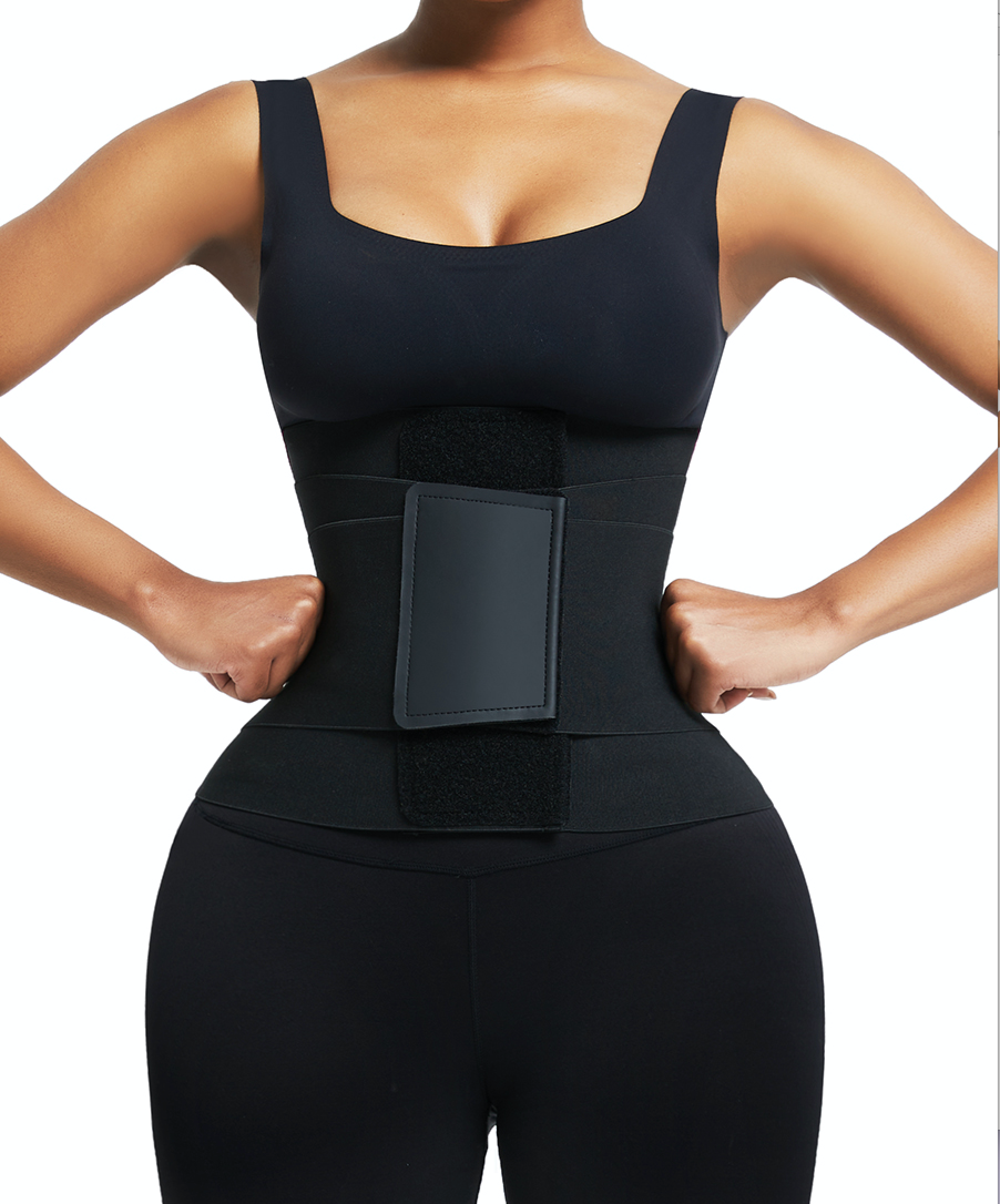 SAMMIE 21 Black Neoprene Waist Trainer 5 Plastic Bones Sticker Slimming Tummy - Snatch Bans