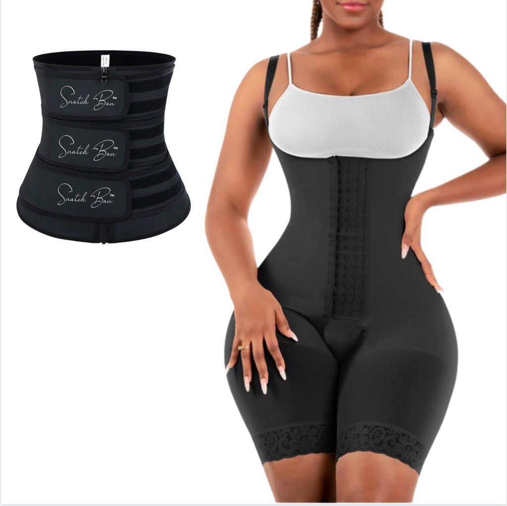 Top Snatch 2 Piece Colombian Butt Lifting Shapewear for Women | Open Bust With Triple Snatch waist trainer - Snatch Bans