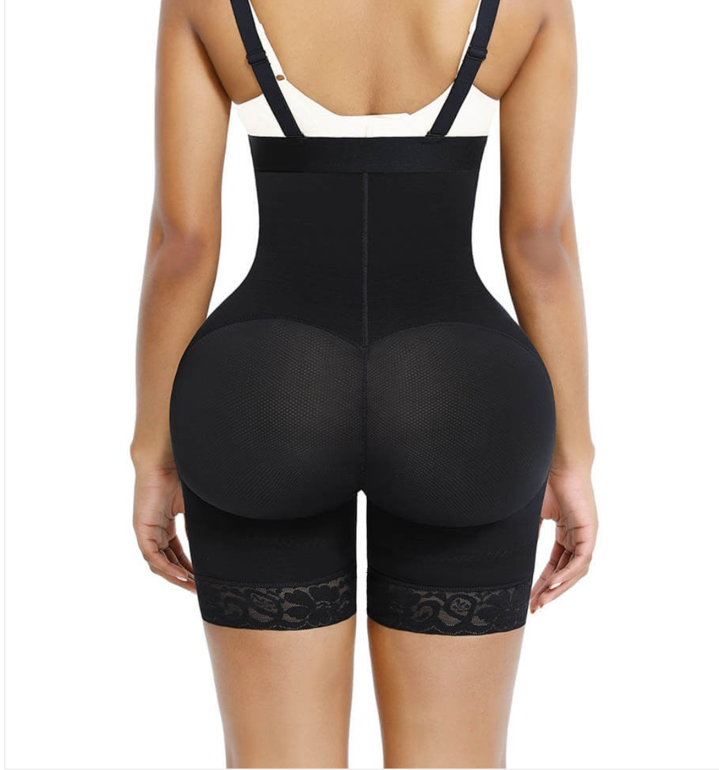 Dreamy Stage 2 NO COMPRESSION ON BUTT Black Butt Lifter Waist Shaper Super Comfy With 2 Steel Bones with Triple waist snatcher - Snatch Bans