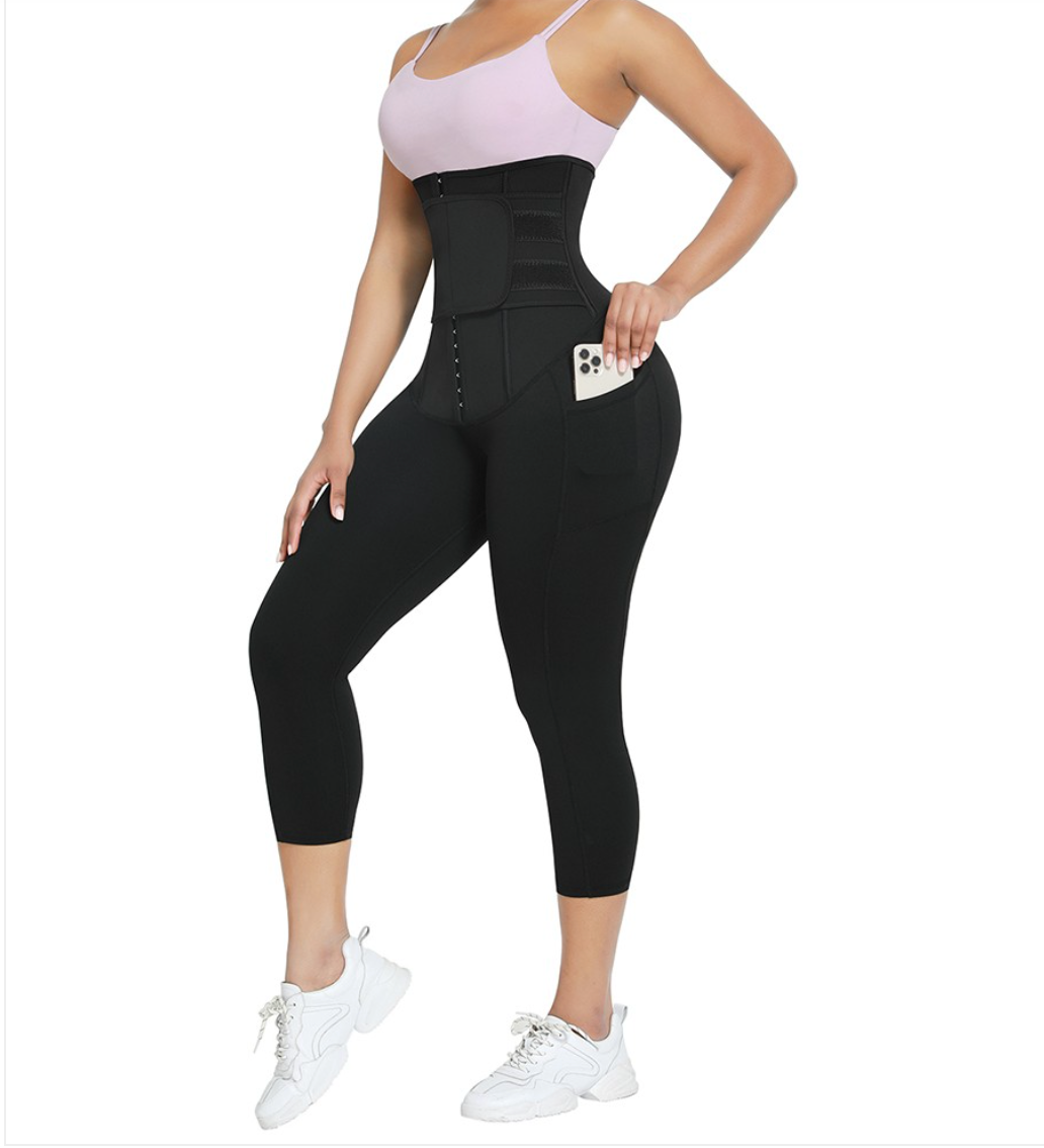 Tummy control waist cincher corset leggings hotsell