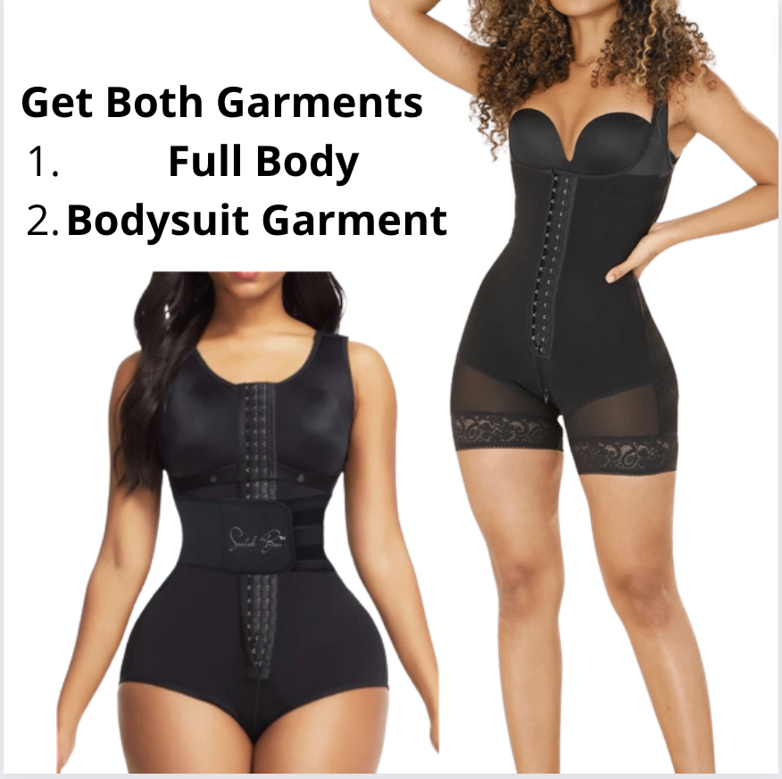 LUCY 2 PIECE GARMENT SET HIGH COMPRESSION BODY SHAPER & BODTSUIT - Snatch Bans