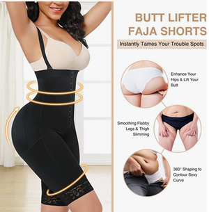 Asia High Waisted Knee Length Fajas Shorts - Snatch Bans