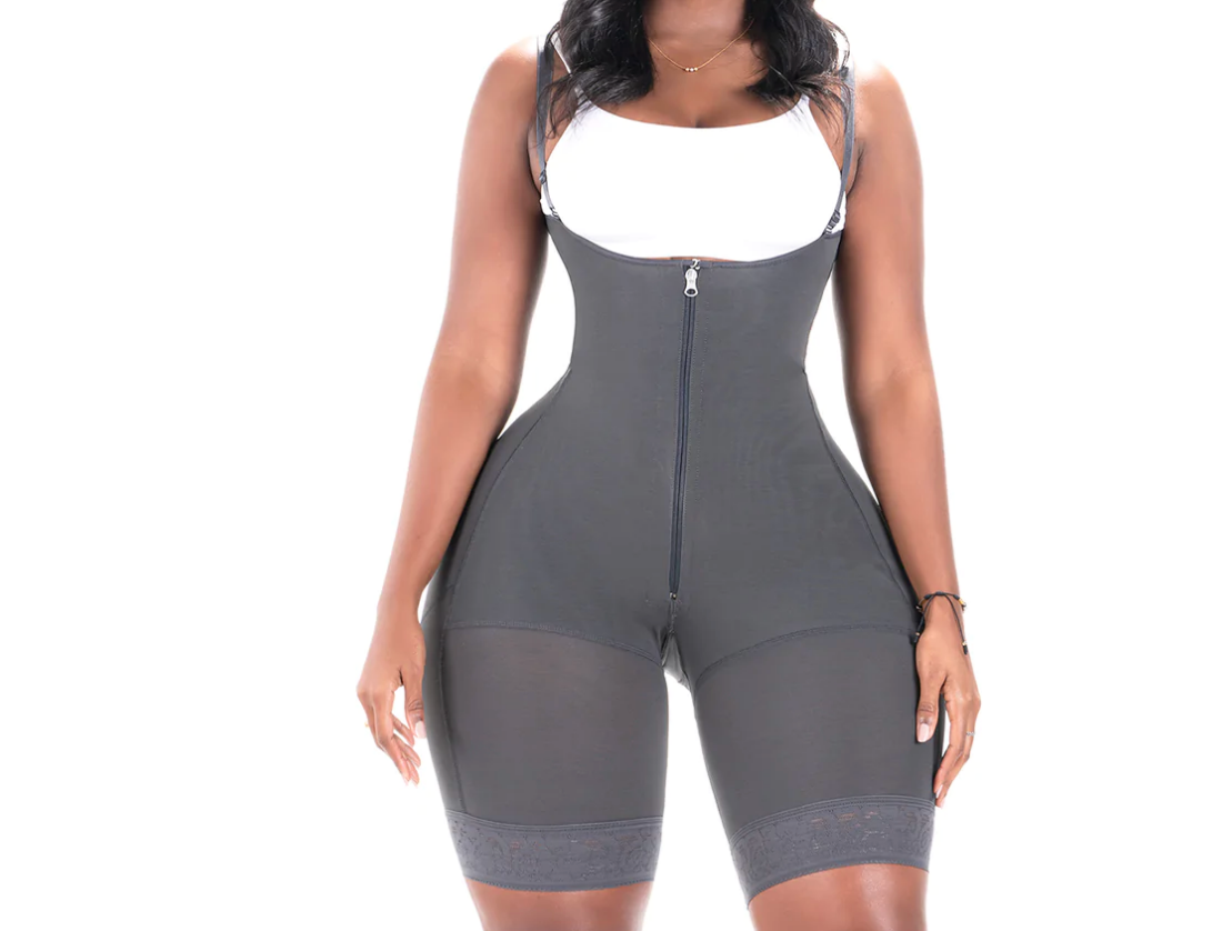 Fajas Colombianas Bum Lift Tummy Control Shapewear Mid Thigh Open