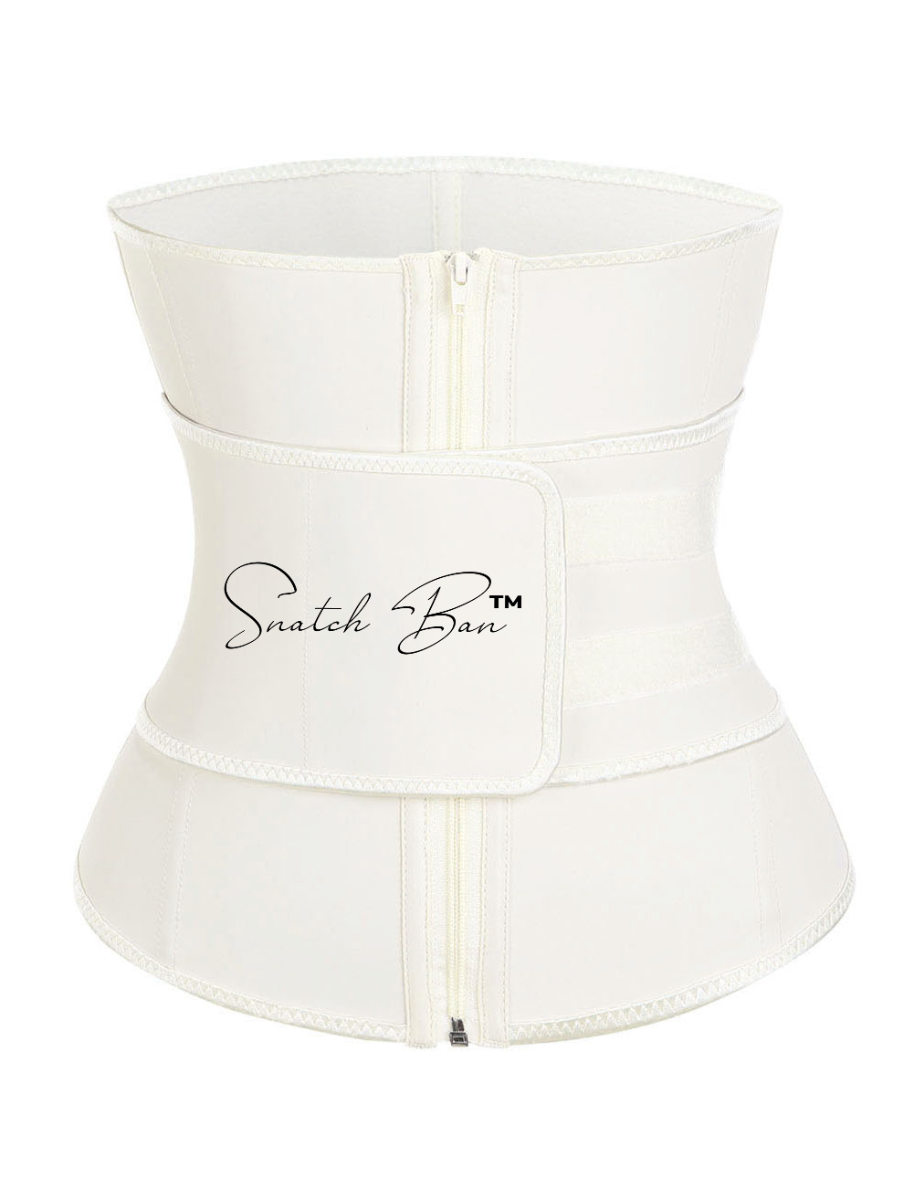 Perfect Nude 7 Steel Bones Sticker Zip Latex Waist Slimmer Big Size Sleek Smoothers - Snatch Bans