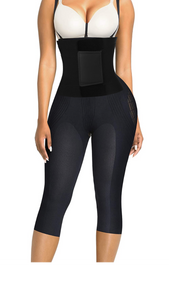 SOLD OUT Tisha EXTREME SNATCH  Long Black Plus Size Full Body Shaper With Open Crotch Slimming Waist - Snatch Bans