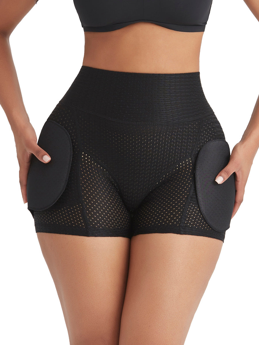 Best Selling Black High Rise Butt Enhancer Hollow Out Stretchy - Snatch Bans
