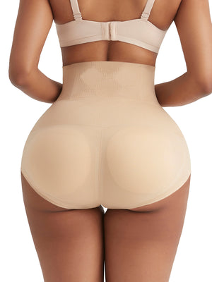 High Elasticity Black High Waist Butt Lifter Panties With Pad - Snatch Bans