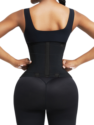 SAMMIE 21 Black Neoprene Waist Trainer 5 Plastic Bones Sticker Slimming Tummy - Snatch Bans