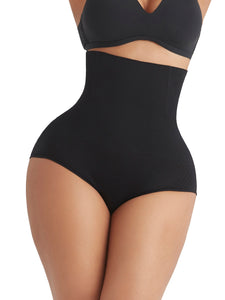 High Elasticity Black High Waist Butt Lifter Panties With Pad - Snatch Bans