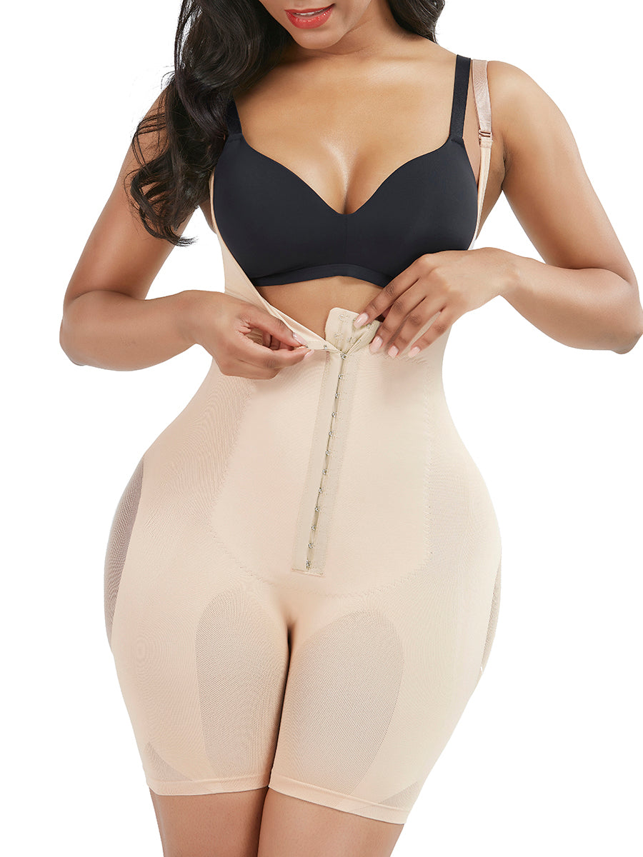 NO COMPRESSION ON BUTT OR HIPS / Chrisy 95 -  3 Rows Hooks Open Crotch Body Shaper Waist Control - Snatch Bans