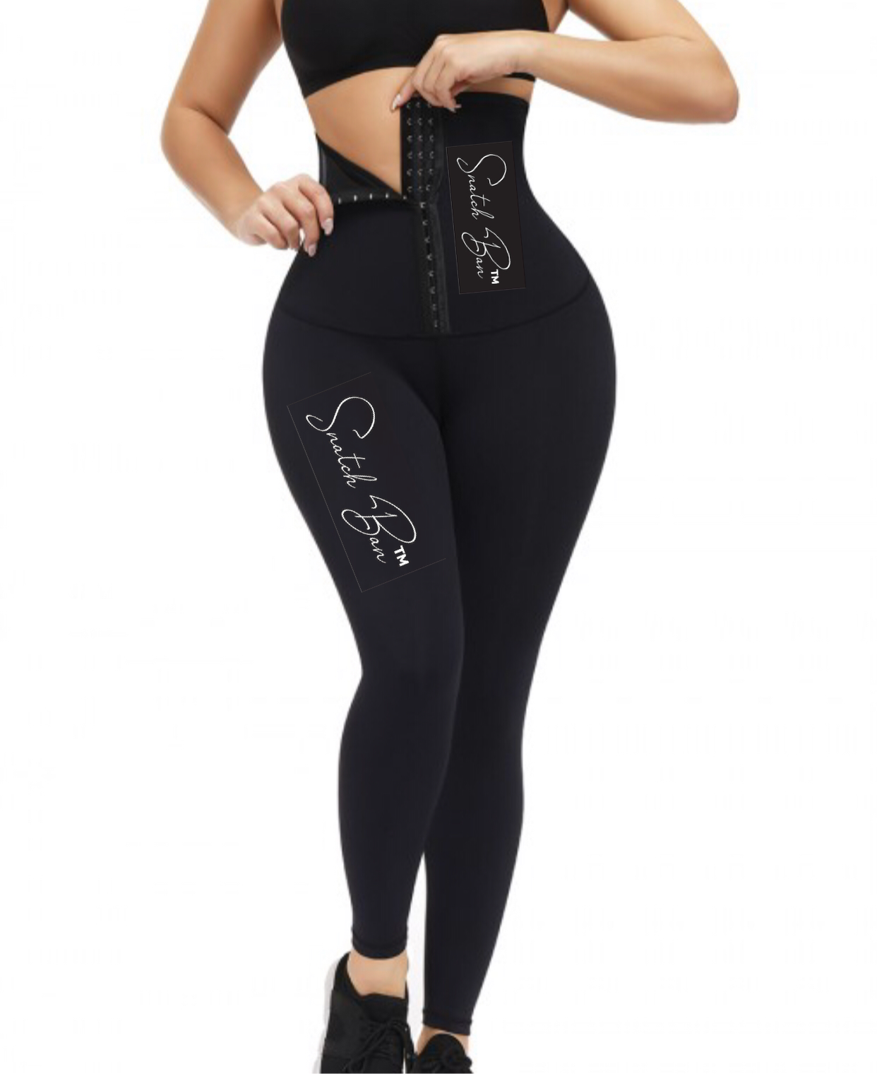 Bundle-WnTCo Hook Tummy Snatch High Waist Leggings with pockets