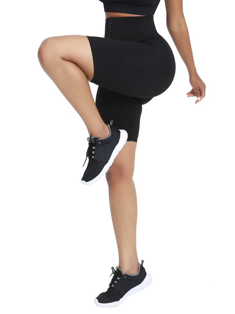 PRE ORDER NOW Angela 20 Black High Waist 2-In-1 Waist Trainer Shorts Mid-Thigh Compression - Snatch Bans