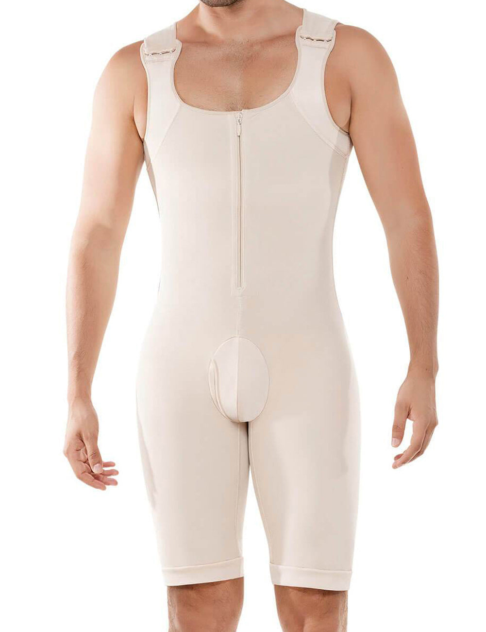 Sensual Curves Black Plus Size Men Zip Hooks Body Shapewear Slim Fashion - Snatch Bans