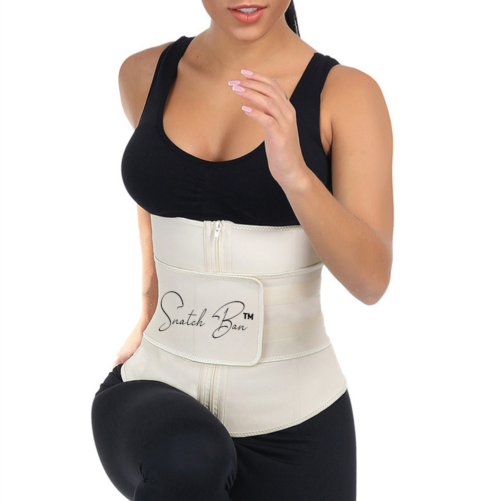 Perfect Nude 7 Steel Bones Sticker Zip Latex Waist Slimmer Big Size Sl –  Snatch Bans